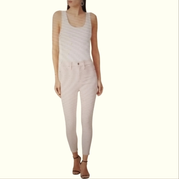 Good American Good Waist Pink Crop Jeans Size 15 - Picture 1 of 8